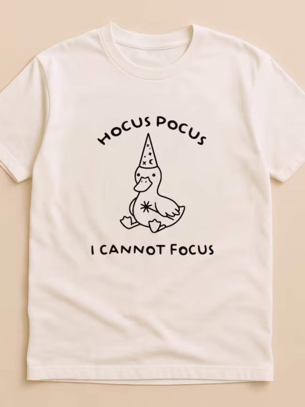 Hocus Pocus Duck Graphic Tee - Vintage Cream Cute Duck T-Shirt